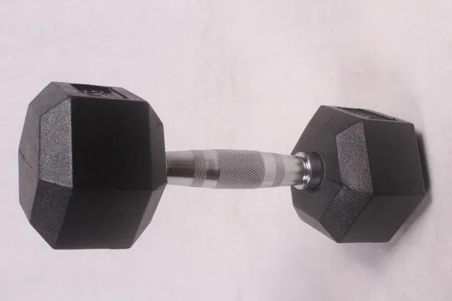 10Kg/pcs High quality  Hexagonal Fitness Dumbbells Men Rubber-covered Dumbbell