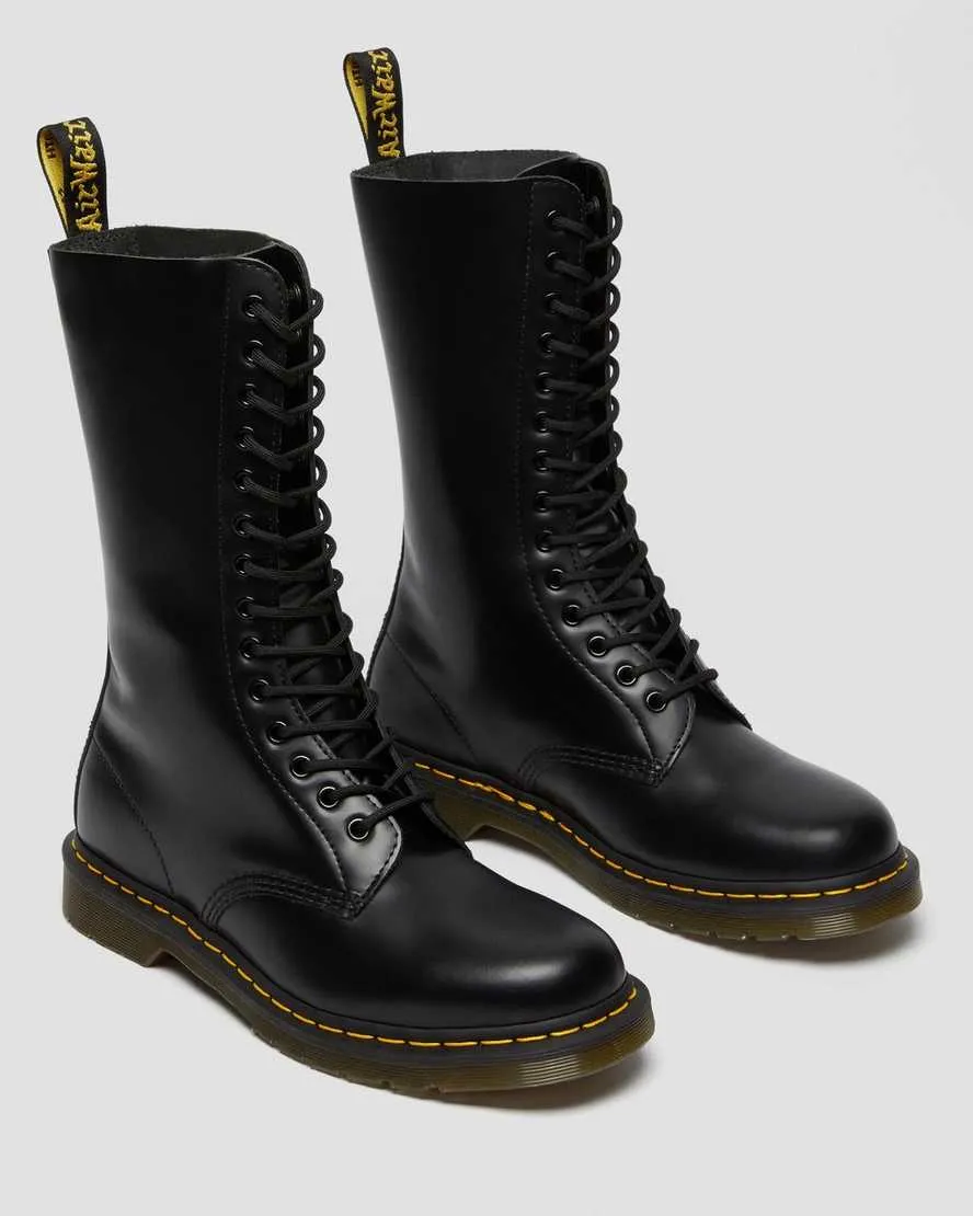 1914 Black Smooth Leather Tall Boots