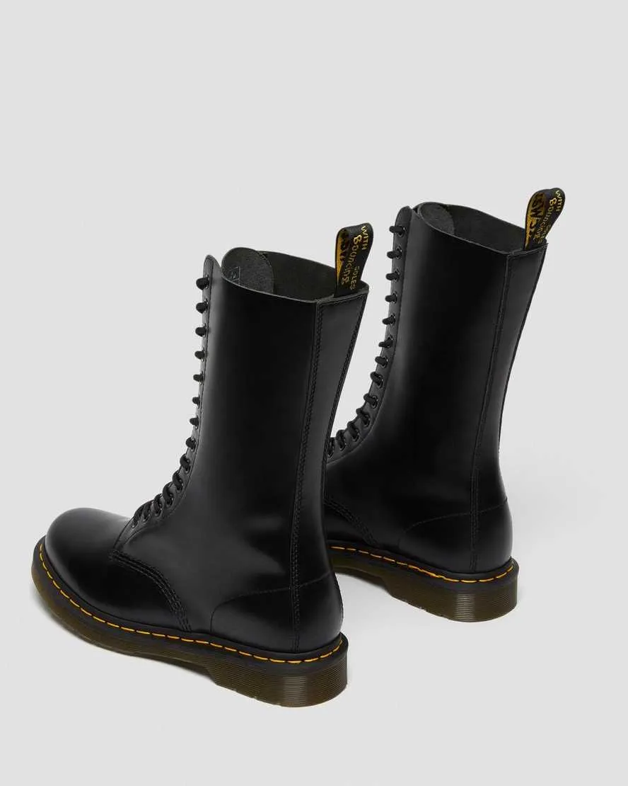 1914 Black Smooth Leather Tall Boots
