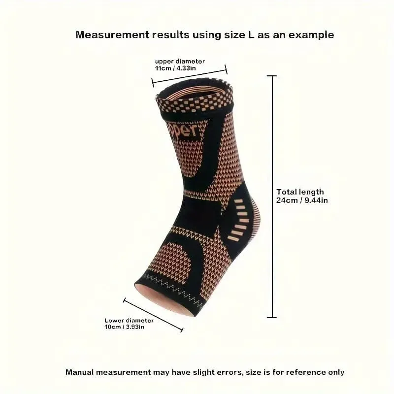 2-Pieces: Copper Adjustable Compression Ankle Guards