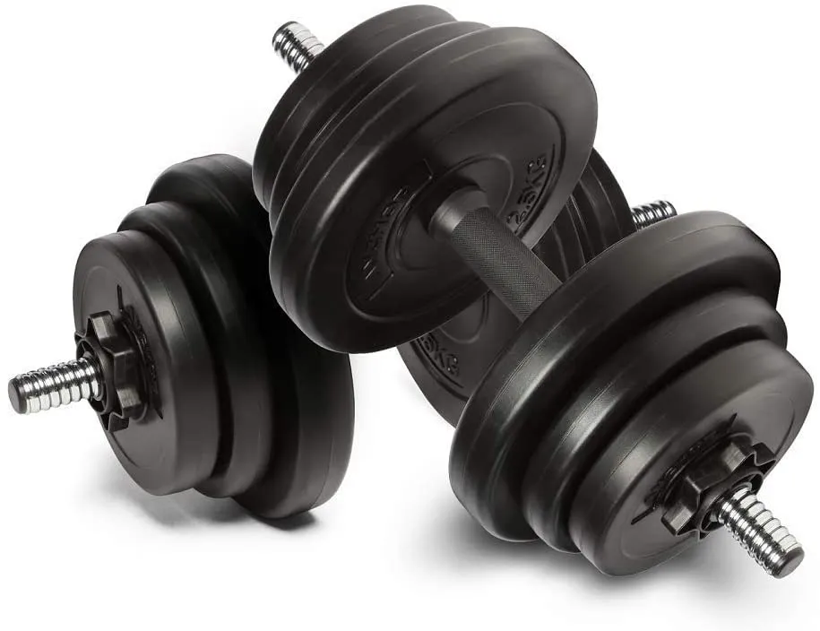 2 x 10Kg Adjustable Dumbbell Set With Plastic Handle