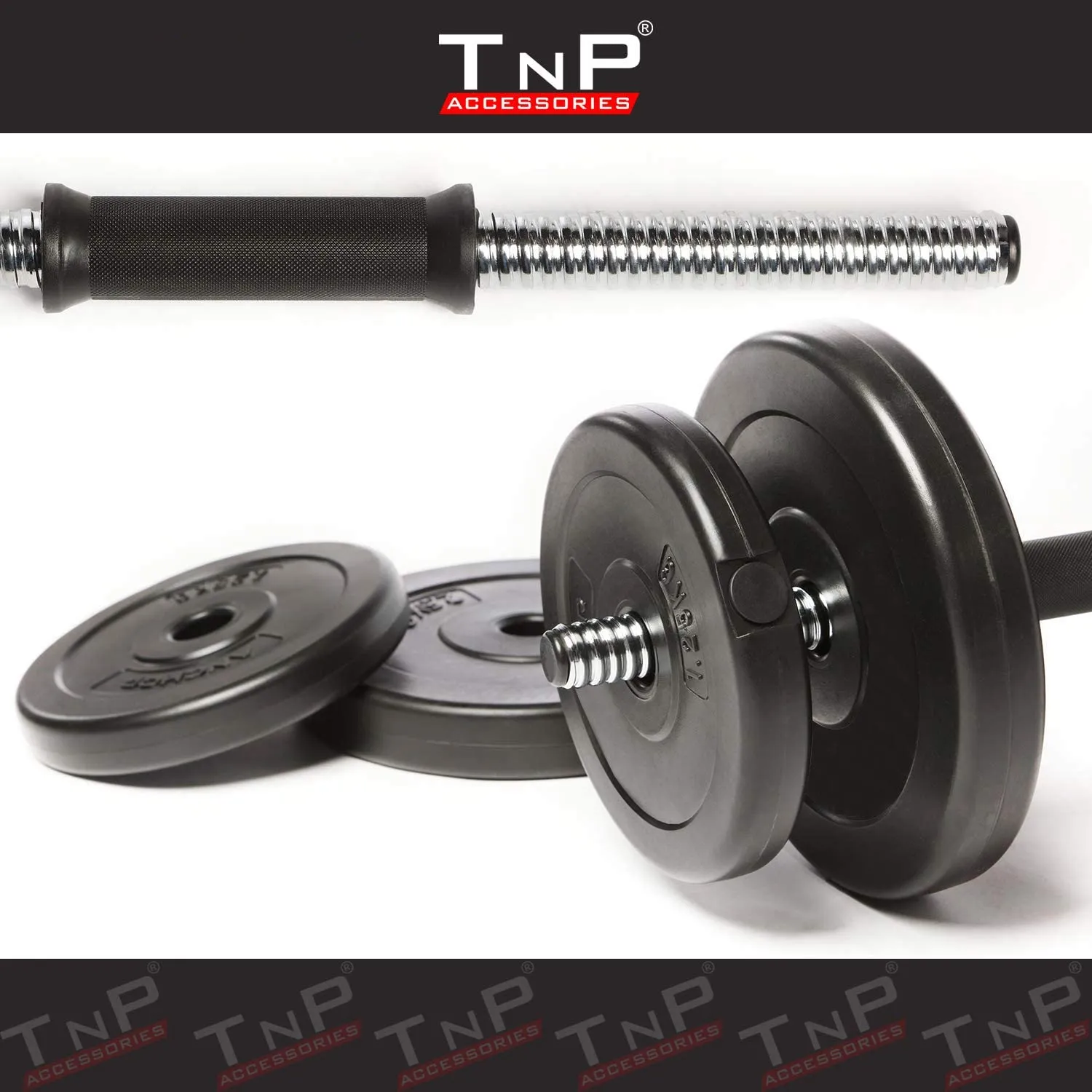2 x 10Kg Adjustable Dumbbell Set With Plastic Handle