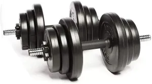 2 x 10Kg Adjustable Dumbbell Set With Plastic Handle