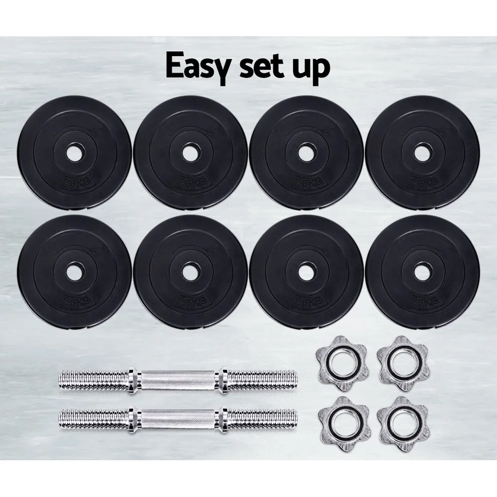 Adjustable 25kg Dumbbell Set, Non-Slip Handle, Everfit