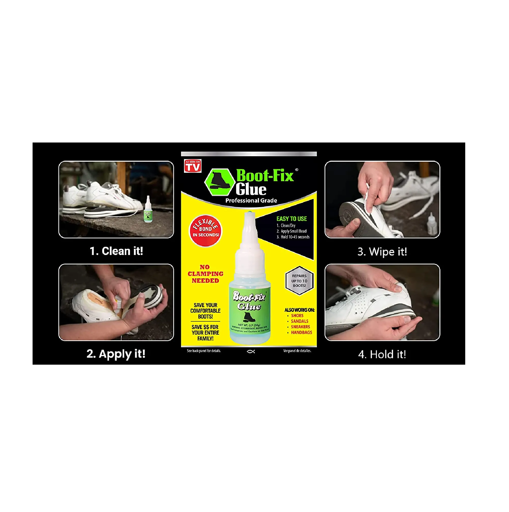 Boot-Fix Shoe Glue: Instant Professional Grade Shoe Repair Glue