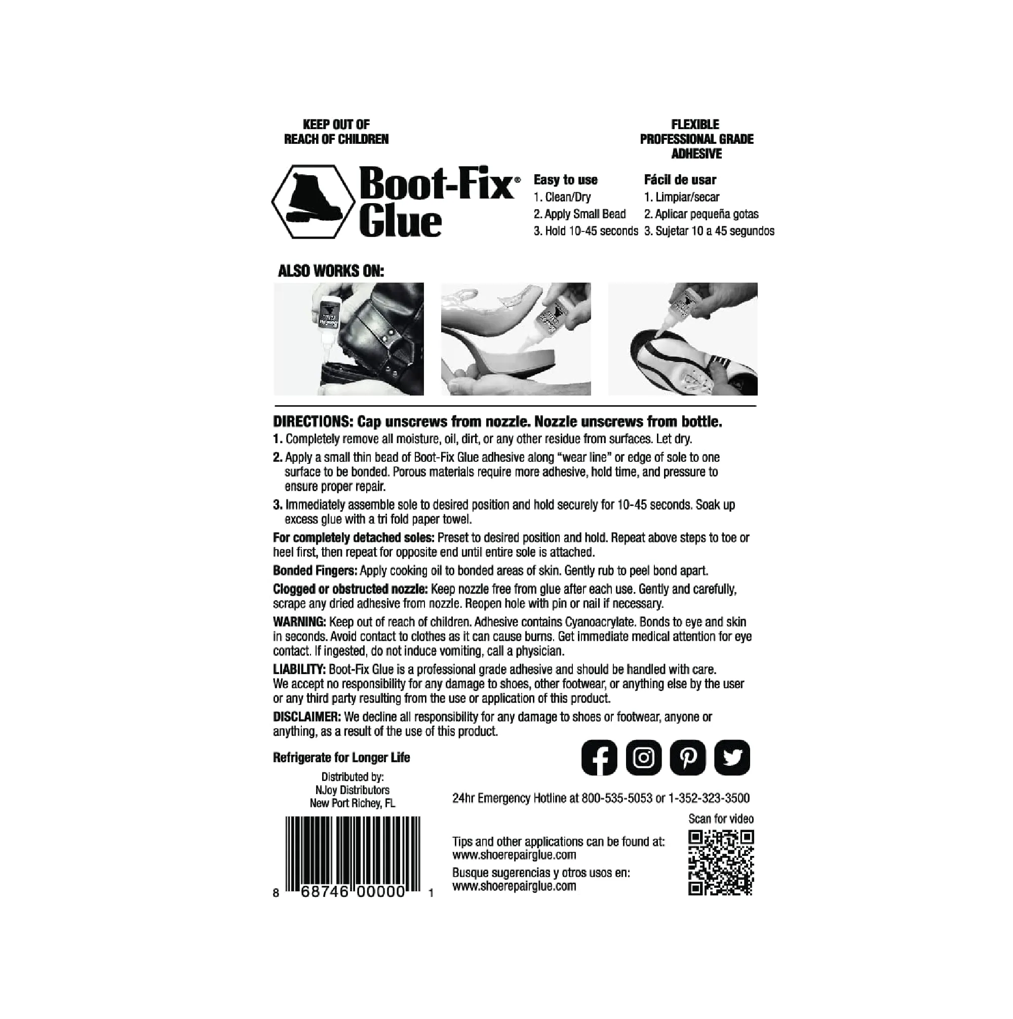 Boot-Fix Shoe Glue: Instant Professional Grade Shoe Repair Glue