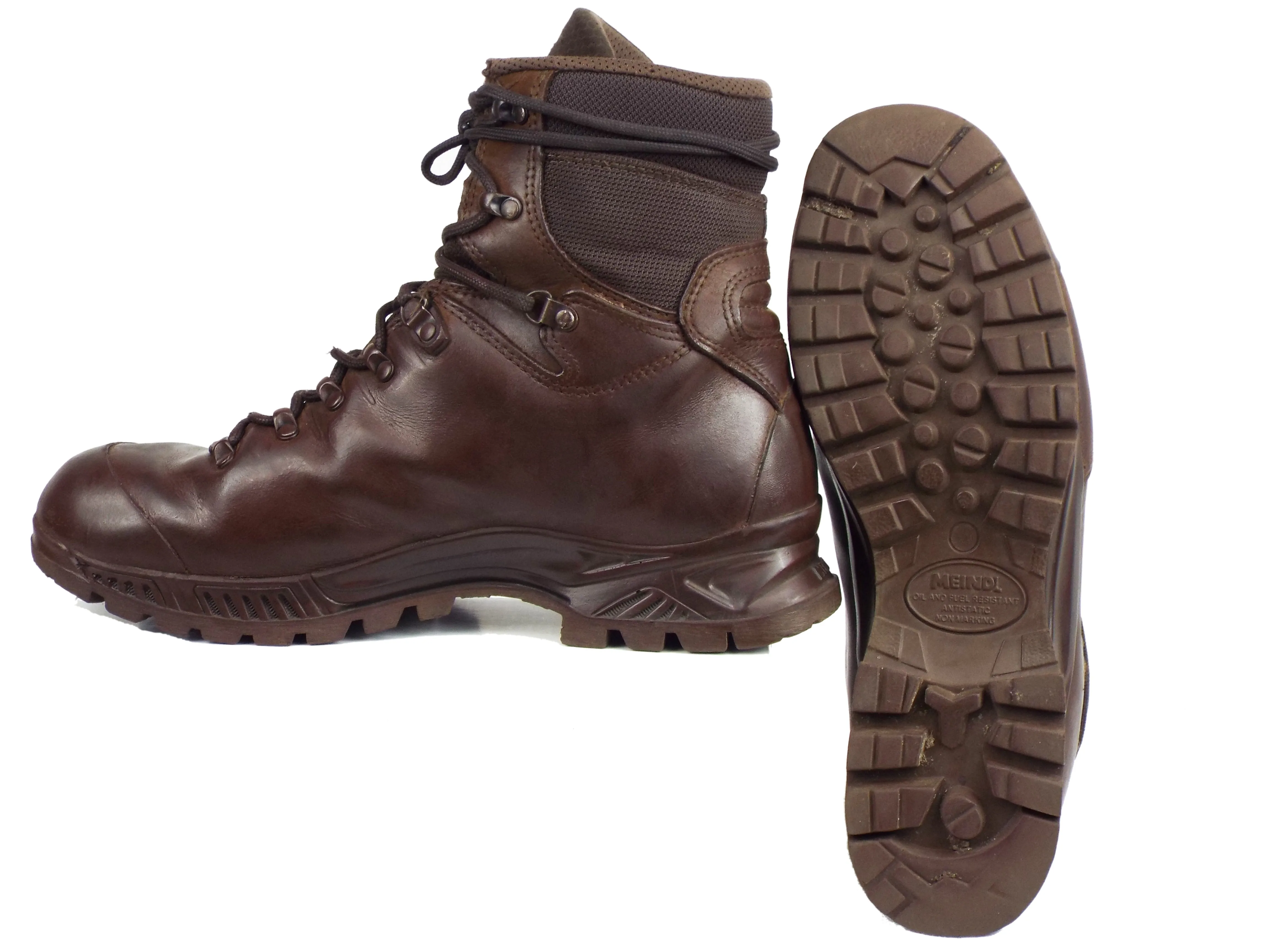 German Army - Meindl - Brown Leather w/ Cordura - Grade 1 - MD Rock