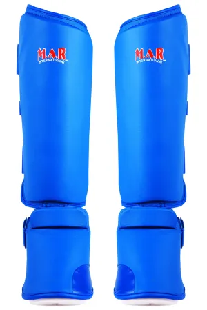 MAR-193C | Foam Padded Blue Shin & Instep Guards