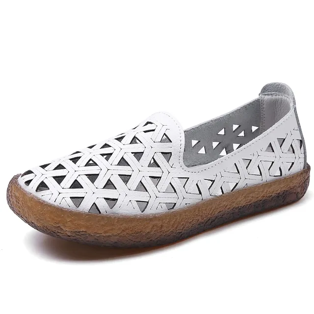 Margarita Women's Leather Breathable Flat Loafer Shoes