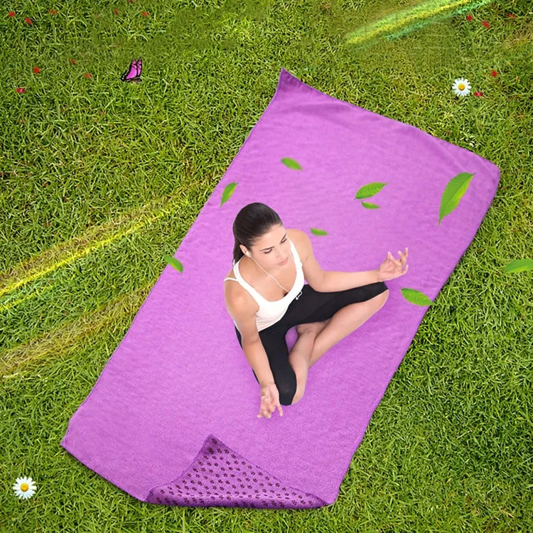 Microfiber Thickening Non-slip Yoga Blanket Long Washable Yoga Mat , Random Color Delivery