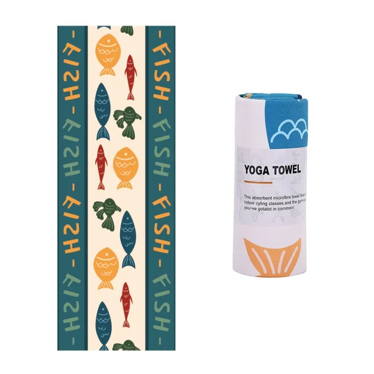 Printed Soft Yoga Mat Non-Slip Yoga Towel, Size: 185 x 65cm(Fishing)