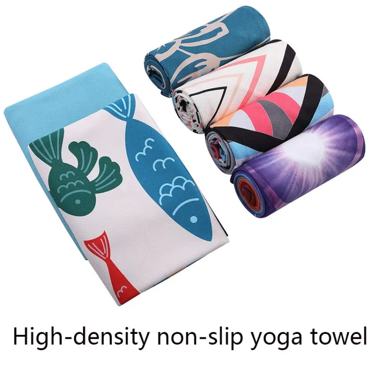 Printed Soft Yoga Mat Non-Slip Yoga Towel, Size: 185 x 65cm(Fishing)