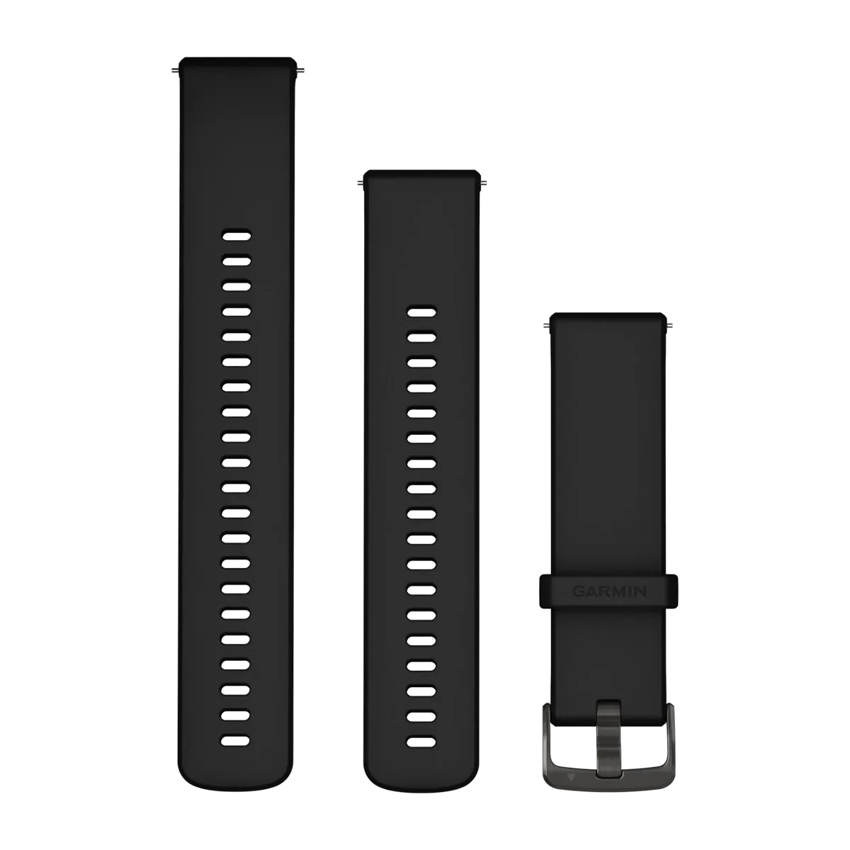 Quick Release Watch Strap, 22mm - Black with Slate Hardware