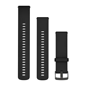 Quick Release Watch Strap, 22mm - Black with Slate Hardware