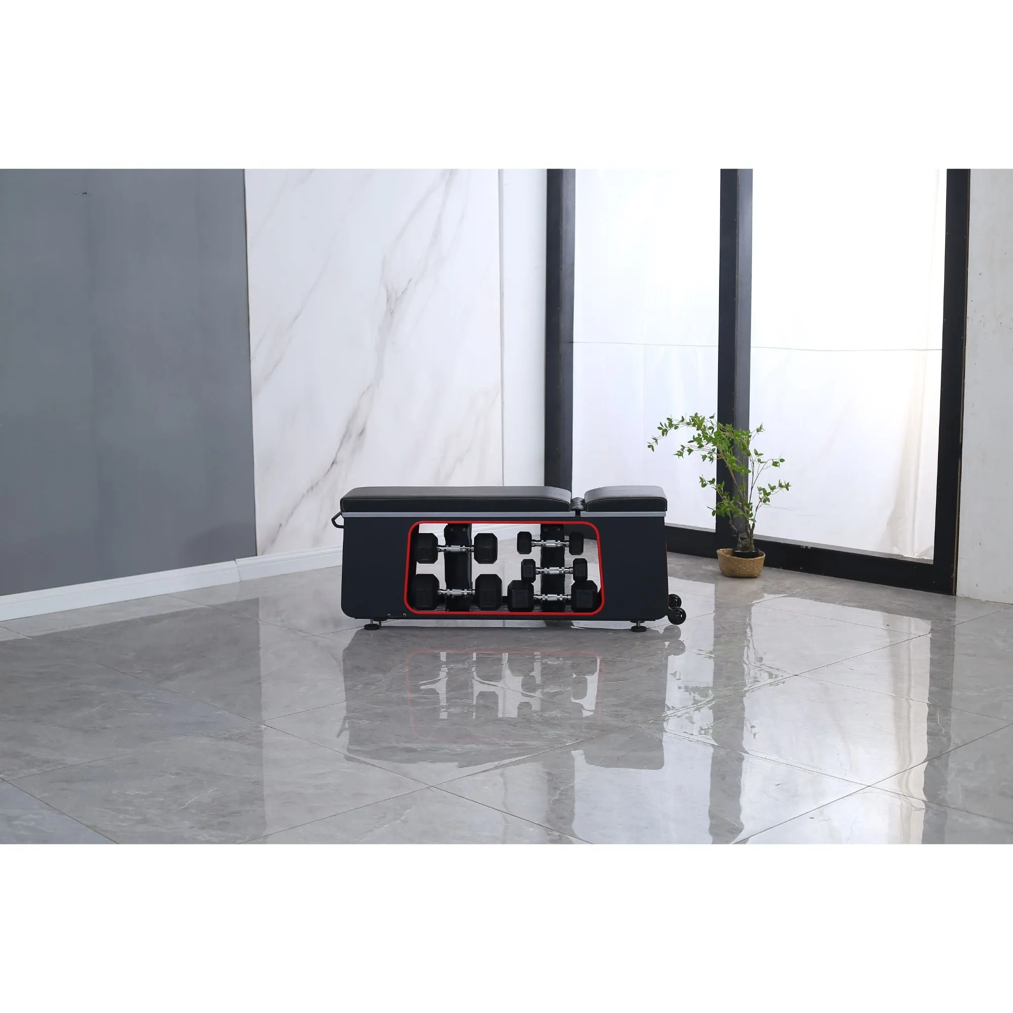 Weights adjustable studio storage HIIT bench